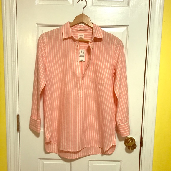 J. Crew Tops - J Crew Popover Cotton/Linen Boy fit shirt